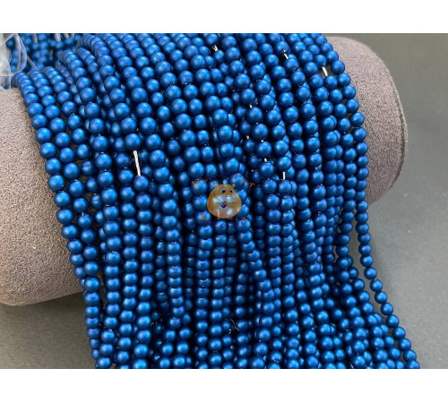 Жемчуг стеклянный Sapphire Matt Pearl 4 мм (Китай) / 1 нить