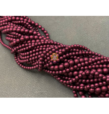 Жемчуг стеклянный Bordeaux Matt Pearl 4 мм, 6 мм (Китай) / 1 нить