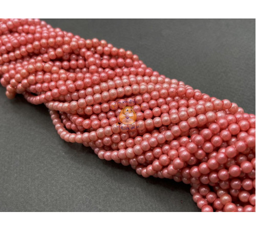 Жемчуг стеклянный Coral Pearl 4 мм (Китай) / 1 нить