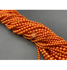 Жемчуг стеклянный Dark Orange Matt Pearl 4 мм, 6 мм (Китай) / 1 нить