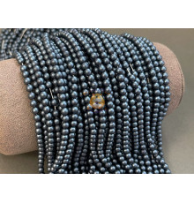 Жемчуг стеклянный Dark Gray Matt Pearl 4 мм (Китай) / 1 нить