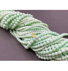 Жемчуг стеклянный Pastel Mint Pearl 4 мм, 6 мм (Китай) / 1 нить