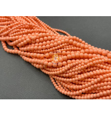 Жемчуг стеклянный Pastel Salmon Pearl 4 мм, 6 мм (Китай) / 1 нить