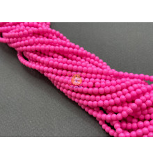 Жемчуг стеклянный Hot Pink Pearl 4 мм (Китай) / 1 нить
