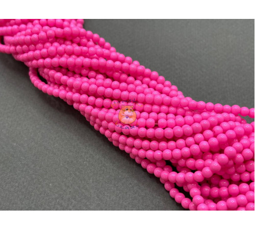 Жемчуг стеклянный Hot Pink Pearl 4 мм (Китай) / 1 нить
