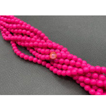 Жемчуг стеклянный Neon Pink Pearl 6 мм (Китай) / 1 нить