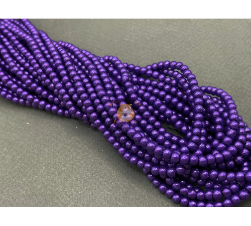 Жемчуг стеклянный Purple Pearl 4 мм (Китай) / 1 нить