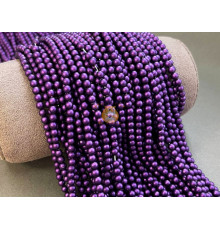 Жемчуг стеклянный Purple Matt Pearl 4 мм (Китай) / 1 нить