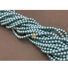 Жемчуг стеклянный Smoked Sapphire Matt Pearl 4 мм (Китай) / 1 нить