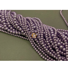 Жемчуг стеклянный Violet Lavander Matt Pearl 4 мм, 6 мм (Китай) / 1 нить