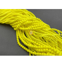 Жемчуг стеклянный Neon Yellow Pearl 4 мм, 6 мм (Китай) / 1 нить