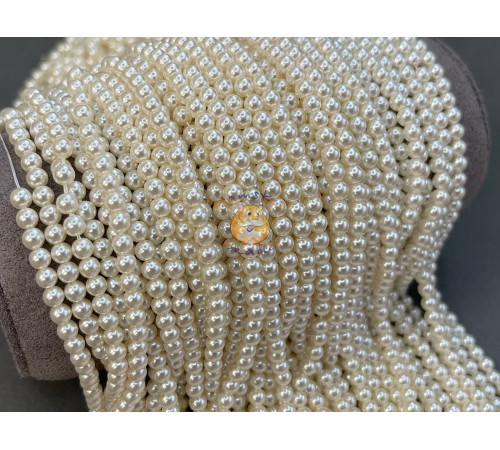 Жемчуг хрустальный Crystal Light Creamrose Pearl 4 мм (Китай) / 1 нить