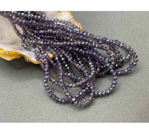 Рондели стеклянные Crystal Tanzanite AB RSD/23 2×3 мм/ 1 нить