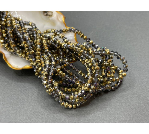 Рондели стеклянные Crystal Amber RSD/6 2×3 мм/ 1 нить