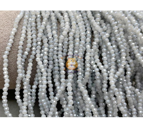 Рондели стеклянные Crystal Gray Milk #111 2×3 мм/ 1 нить