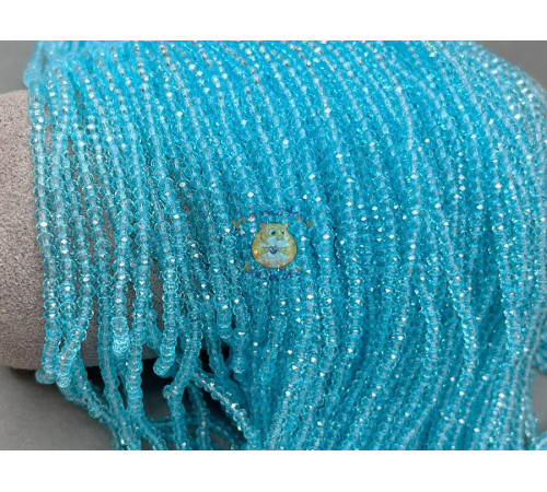 Рондели стеклянные Light Aquamarine #3 2×3 мм/ 1 нить