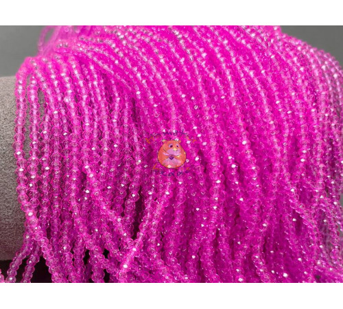 Рондели стеклянные Pink #33 2×3 мм/ 1 нить