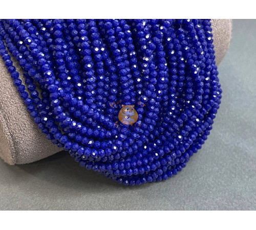 Рондели стеклянные Opaque Dark Blue #53 2×3 мм/ 1 нить