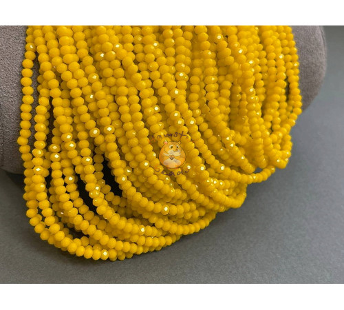 Рондели стеклянные Opaque Dark Yellow #67 2×3 мм/ 1 нить
