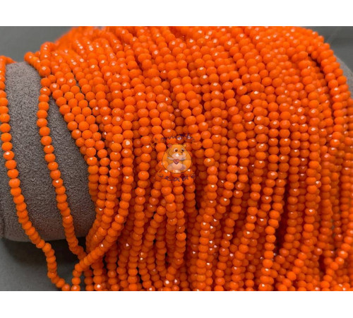 Рондели стеклянные Opaque Orange #68 2×3 мм/ 1 нить