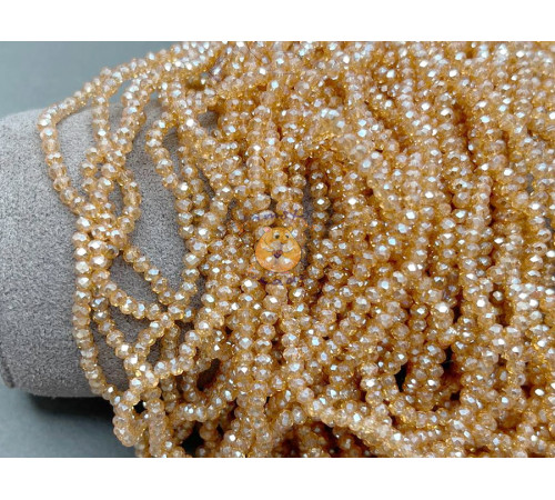 Рондели стеклянные Crystal Apricot #84 2×3 мм/ 1 нить