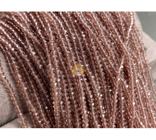 Рондели стеклянные Light Burgundy #11 3×3,5 мм/ 1 нить