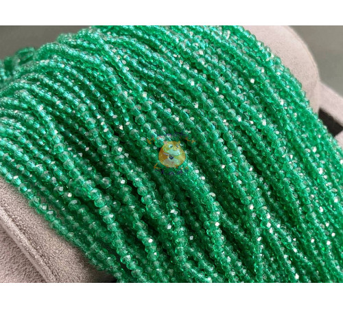 Рондели стеклянные Emerald #20 3×3,5 мм/ 1 нить