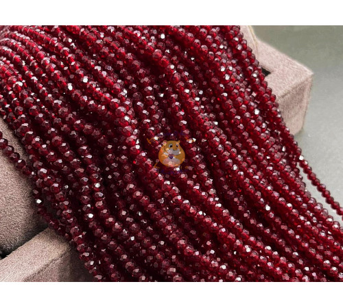 Рондели стеклянные Garnet #29 3×3,5 мм/ 1 нить