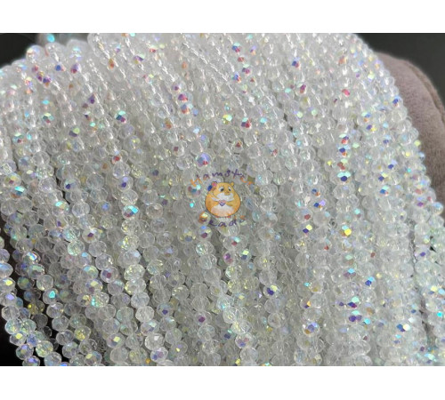 Рондели стеклянные Crystal AB #76 2×3 мм/ 1 нить