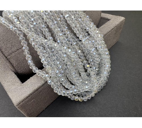 Рондели стеклянные Crystal Luster RSD/1L 3×4 мм/ 1 нить
