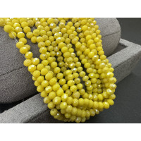 Рондели стеклянные Opaque Yellow Luster RSD/9 3×4 мм/ 1 нить