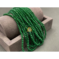 Рондели стеклянные Opaque Green RSD/25 3×4 мм/ 1 нить
