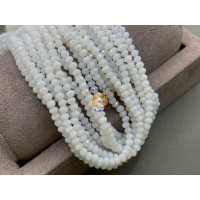 Рондели стеклянные White Milky RSD/3 3×4 мм/ 1 нить