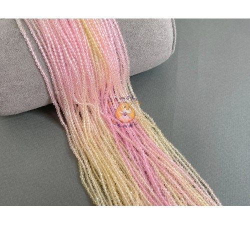 Шпинель синтетическая Pale Rose-Citrine mix #MC12 2 мм / 1 нить