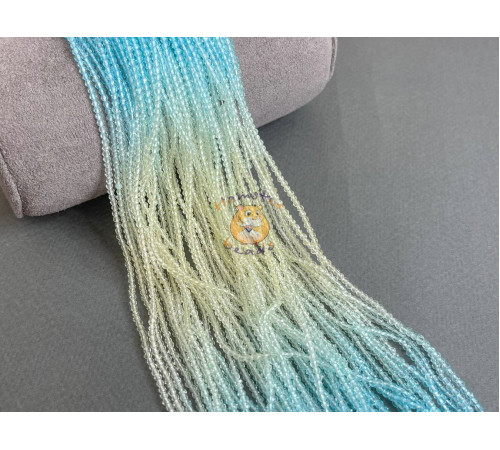 Шпинель синтетическая Light Blue-Jonquil mix #MC13 2 мм / 1 нить