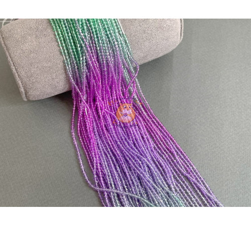 Шпинель синтетическая Green-Purple-Violet mix #MC14 2 мм / 1 нить