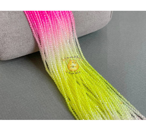Шпинель синтетическая Pink-Citrine-Jonquil mix #MC3 2 мм / 1 нить