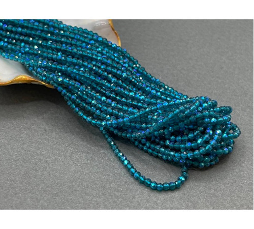 Шпинель синтетическая Blue Zircon AB 2 мм / 1 нить