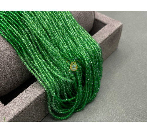 Шпинель синтетическая Chrysolite-Green 2 мм / 1 нить