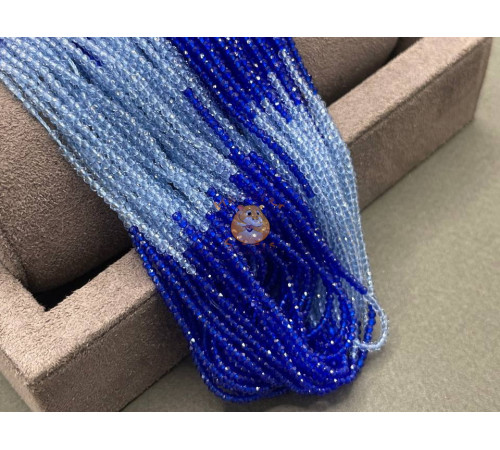 Шпинель синтетическая Cobalt Blue-Light Sapphire 2 мм / 1 нить