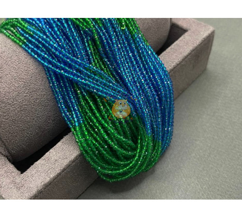 Шпинель синтетическая Blue-Green 2 мм / 1 нить