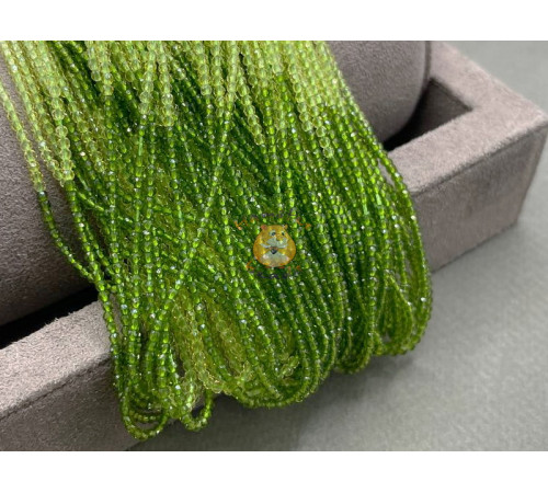 Шпинель синтетическая Olivine-Peridot 2 мм / 1 нить