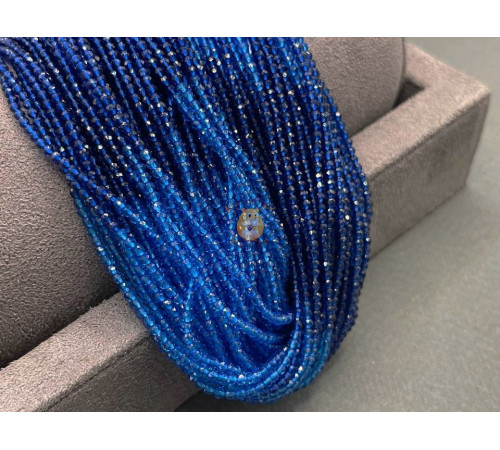 Шпинель синтетическая Dark Blue-Sapphire 2 мм / 1 нить