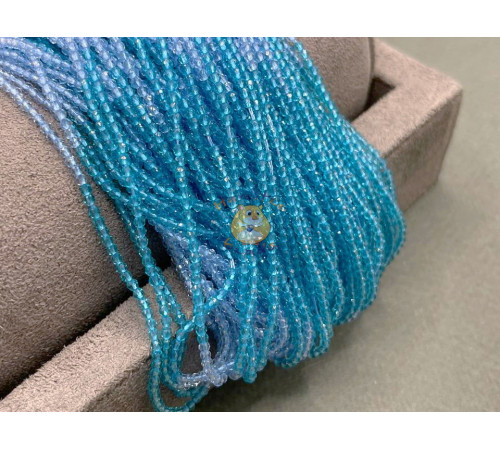 Шпинель синтетическая Aquamarine-Light Sapphire 2 мм / 1 нить