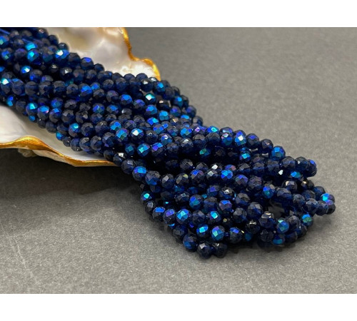 Шпинель синтетическая Dark Blue AB 3 мм/ 1 нить