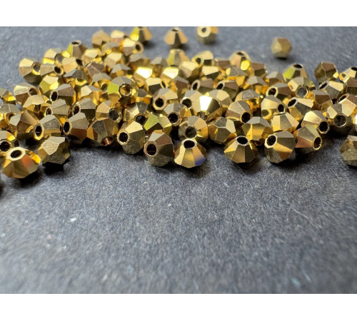 Биконусы Preciosa Crystal Aurum Full 3 mm
