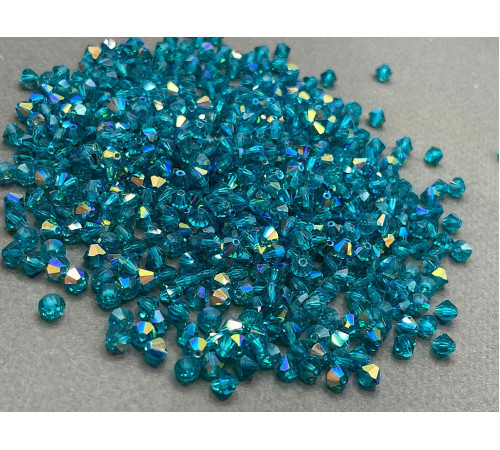 Биконусы Preciosa Blue Zircon AB 5 мм (12 шт)