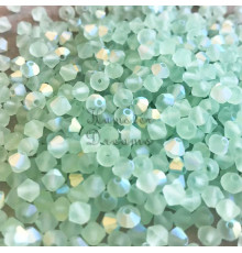 Биконусы Preciosa Chrysolite AB Matt 4 mm
