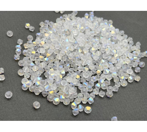 Биконусы Preciosa Crystal AB Matt 5 мм (12 шт)