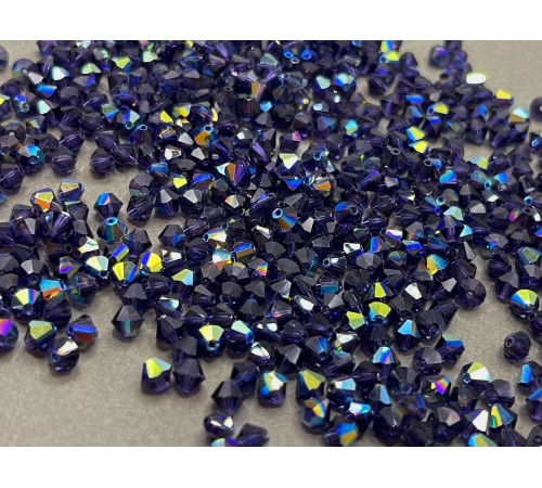 Биконусы Preciosa Deep Tanzanite AB  5 мм (12 шт)